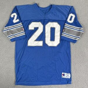 VTG Champion Detroit Lions Barry Sanders Football Jersey Men 52 Blue Made in USA